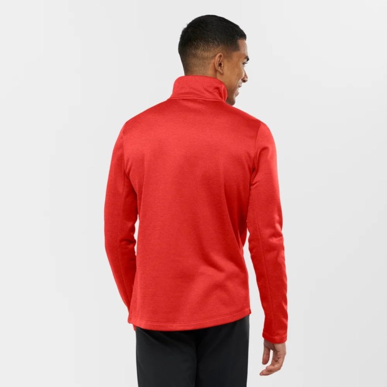 Pánské Bundy Salomon Essential Lightwarm Heather Full Zip Červené | CZ 05LIMRJ